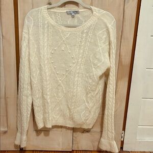 SWTR cream cable purchased at a boutique. Cute narrow bell sleeve . Size L.